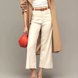 Anthropologie Colette Linen Cream Pants
